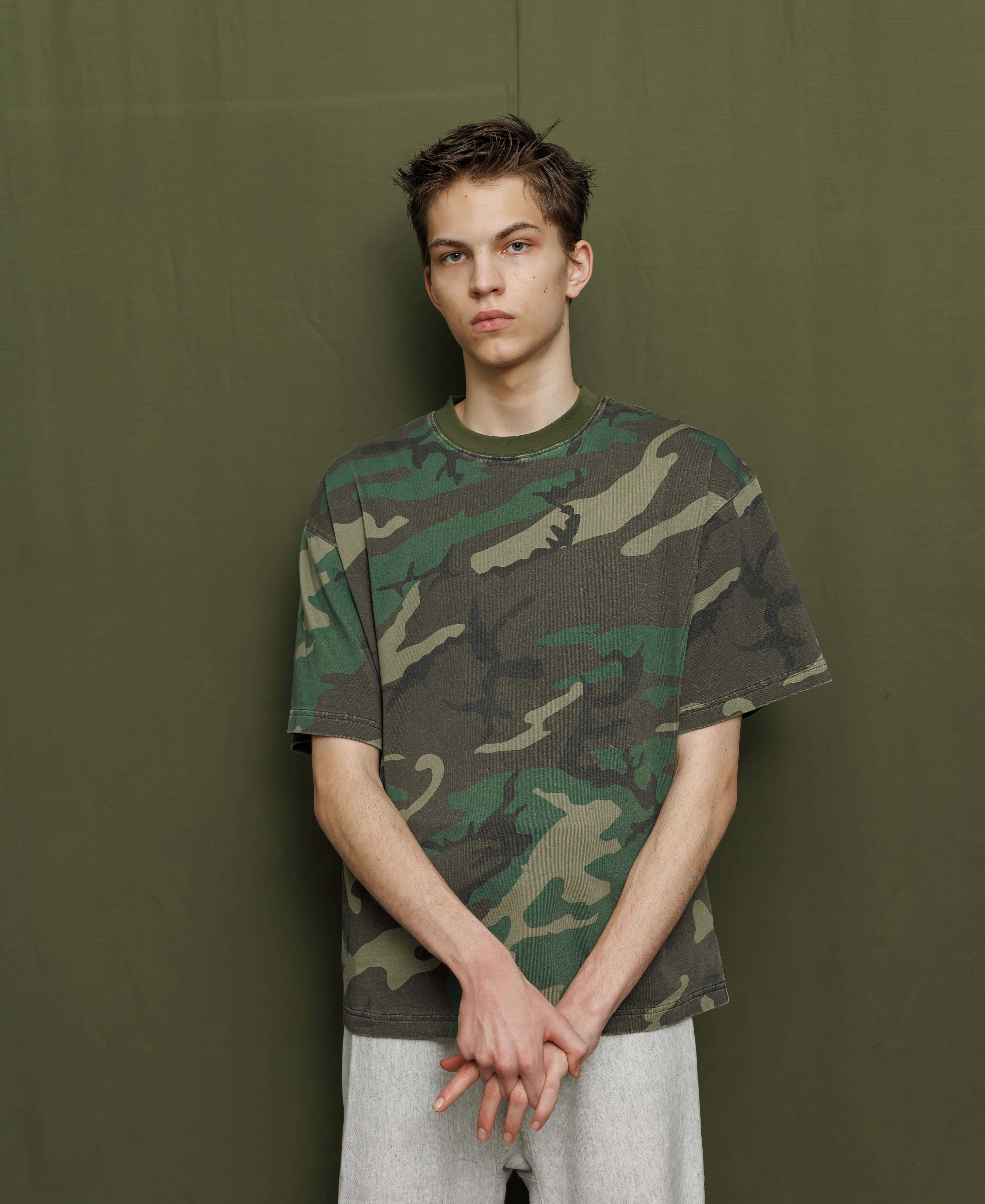 ヴィンテージウォッシュ ショートスリーブシャツ - ウッドランドカモ