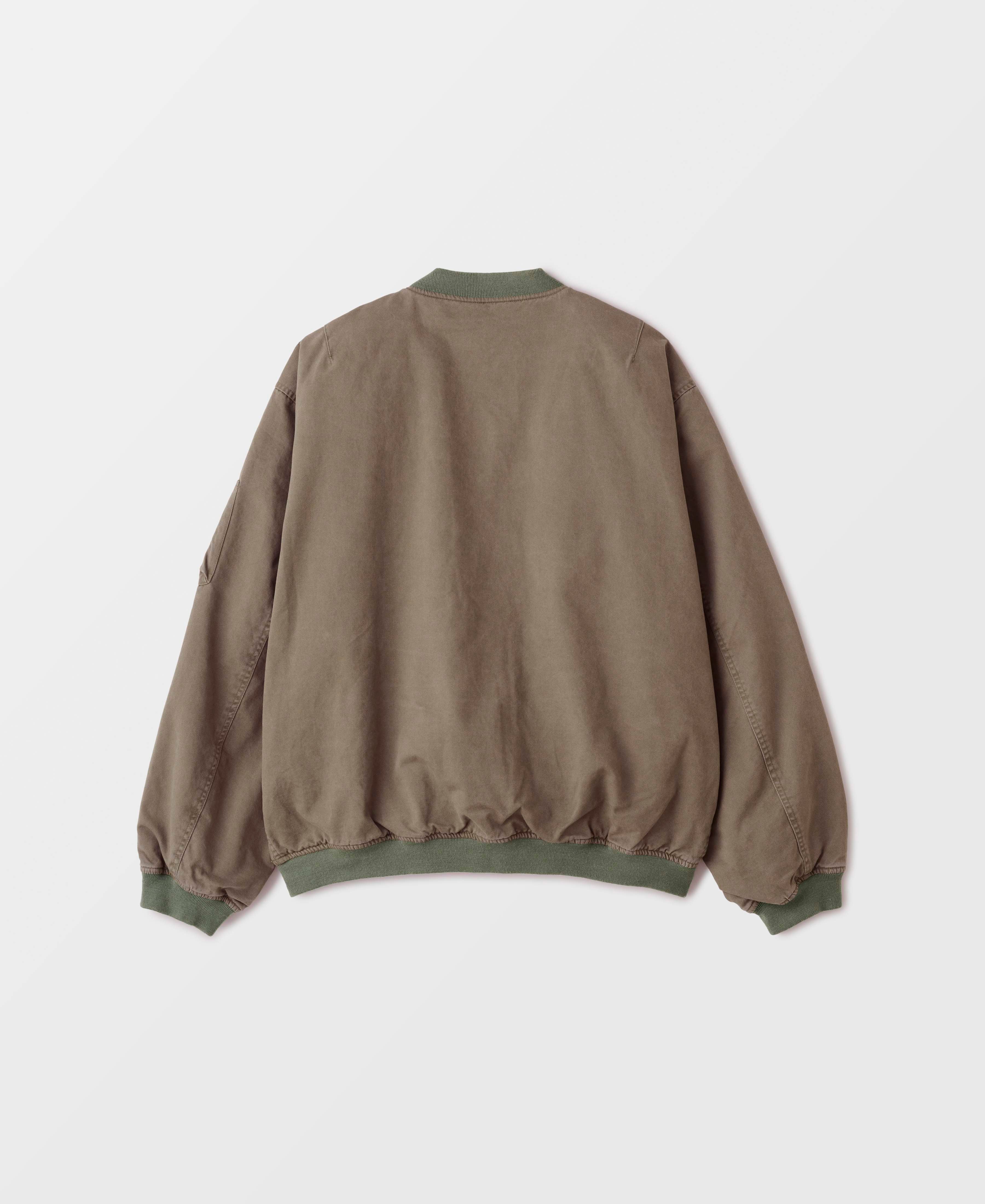 コットン ノンパテッド ボンバージャケット | サンフェイドウォッシュ | ブリティッシュカーキ2