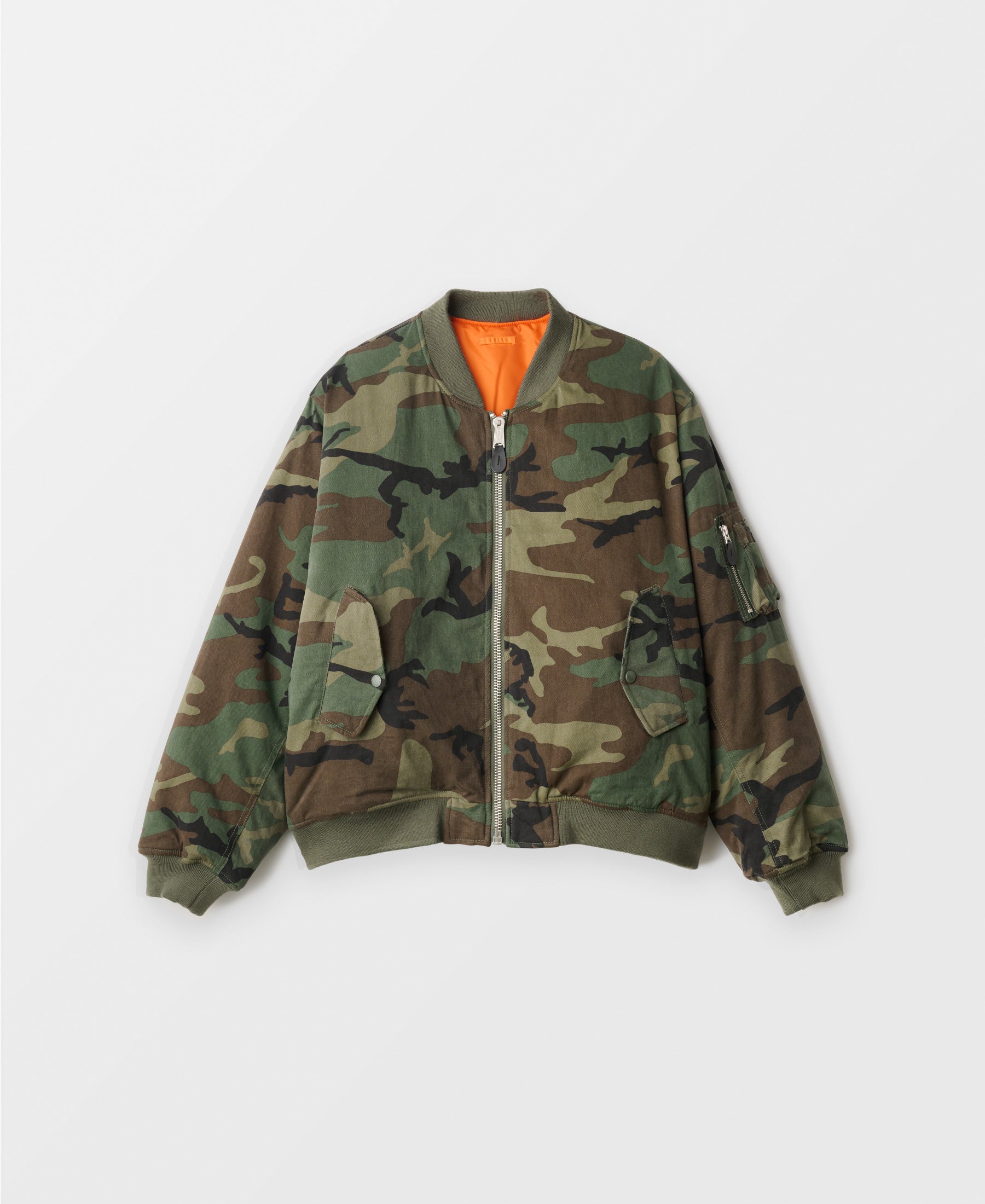 ヴィンテージウォッシュ コットンボンバージャケット | ウッドランド迷彩